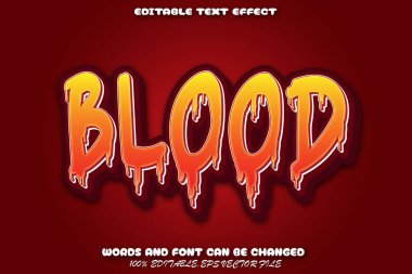 Kan Düzenlenebilir Metin Efekti Çizgi Film Biçimi