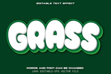 Çimen Düzenlenebilir Metin Efekti Çizgi Film Biçimi