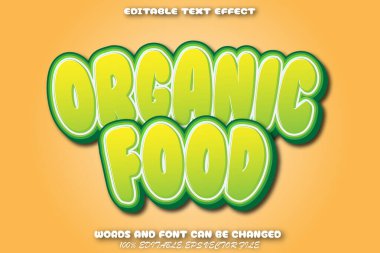 Organik Gıda Düzenlenebilir Metin Efekti Çizgi Film Biçimi