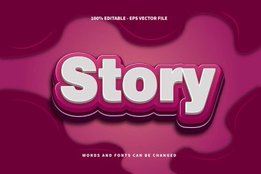 Hikaye Düzenlenebilir Metin Efekti Kabartma Çizgi Film Biçimi