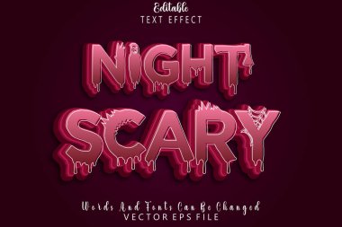 Gece Korkutucu Düzenlenebilir Metin Efekti Kabartma Çizgi Film Biçimi