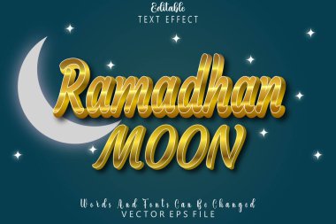 Ramadhan Ay Düzenlenebilir Metin Efekti Kabartma Modern Biçimi