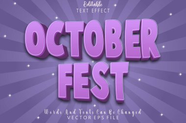 Ekim Festivali düzenlenebilir metin efekti kabartma biçimi
