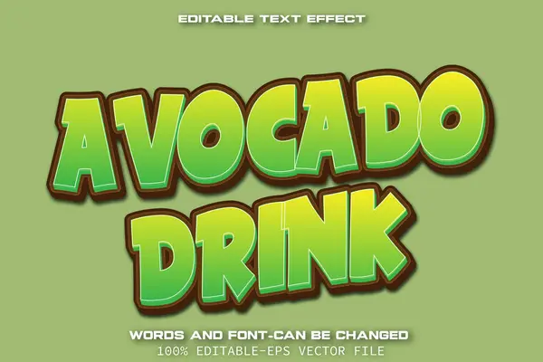 stock vector Avocado Drink Editable Text Effect Cartoon Style