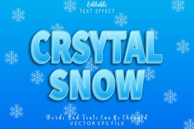 Kristal Kar Düzenlenebilir Metin Efekti Kabartma Çizgi Film Biçimi