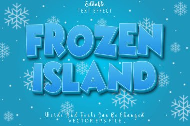 Donmuş Ada Düzenlenebilir Metin Efekti Kabartma Çizgi Film Biçimi