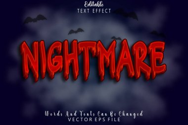 Kabus Düzenlenebilir Metin Efekti Kabartma Çizgi Film Biçimi