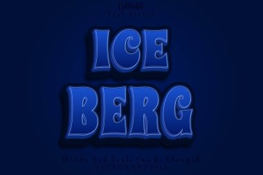 Buz Bergi Düzenlenebilir Metin Efekti Kabartma Çizgi Film Biçimi