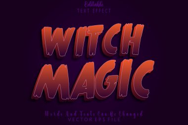 Cadı Sihirli Düzenlenebilir Metin Efekti Kabartma Çizgi Film Biçimi