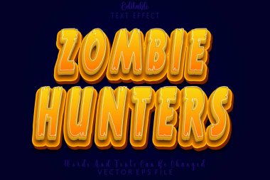 Zombi Avcıları Düzenlenebilir Metin Efekti Kabartma Çizgi Film Biçimi