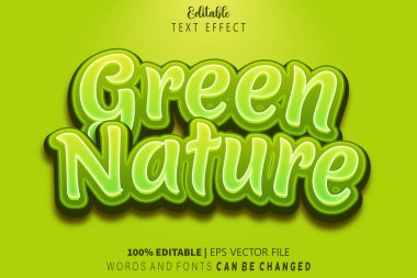 Yeşil Doğa Düzenlenebilir Metin Efekti Kabartma Çizgi Film Biçimi
