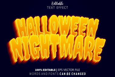 Cadılar Bayramı Kabusu Düzenlenebilir Metin Efekti Kabartma Çizgi Film Biçimi