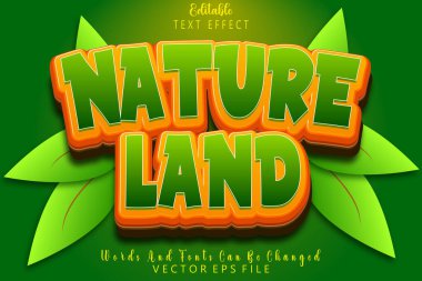 Doğa Diyarı Düzenlenebilir Metin Efekti Kabartma Çizgi Film Biçimi