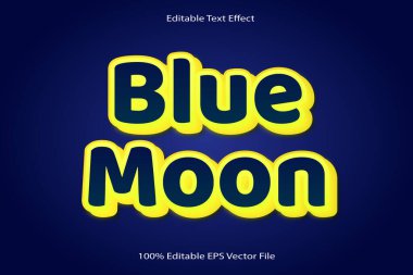Mavi Ay Düzenlenebilir Metin Efekti 3d Kabartma Gradyan Biçimi