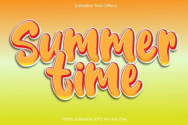 Yaz Saati Düzenlenebilir Metin Efekti Kabartma Çizgi Film Biçimi