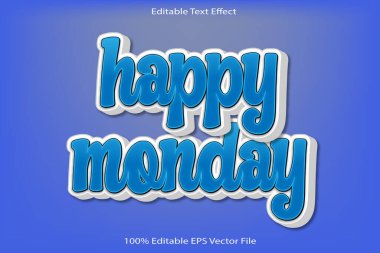 Mutlu Pazartesi Düzenlenebilir Metin Efekti Kabartma Çizgi Film Biçimi