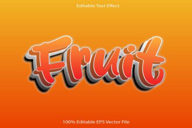 Meyve Düzenlenebilir Metin Efekti Kabartma Çizgi Film Biçimi