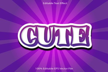 Sevimli Metin Efekti 3d Kabartma Çizgi Film Gradyan Biçimi