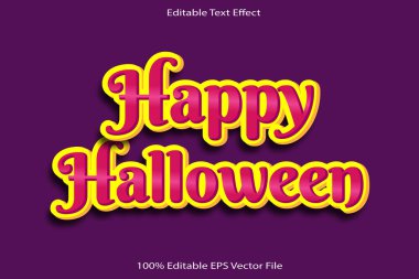 Mutlu Cadılar Bayramı Düzenlenebilir Metin Efekti 3d Kabartma Çizgi Film Gradyan Biçimi