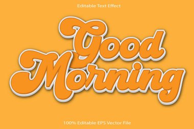 Günaydın Düzenlenebilir Metin Efekti 3d Kabartma Çizgi Film Gradyan Biçimi