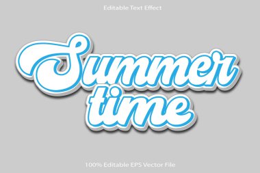 Yaz Saati Düzenlenebilir Metin Efekti 3d Kabartma Çizgi Film Gradyan Biçimi