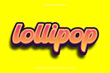 Lolipop Düzenlenebilir Metin Efekti 3d Kabartma Çizgi Film Gradyan Biçimi