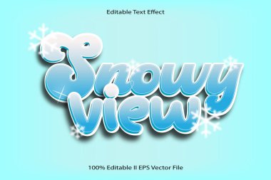 Karlı Görünüm Düzenlenebilir Metin Efekti 3d Kabartma Çizgi film Gradyan Biçimi
