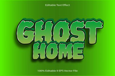 Hayalet Ev Düzenlenebilir Metin Efekti 3d Kabartma Çizgi Film Gradyan Biçimi