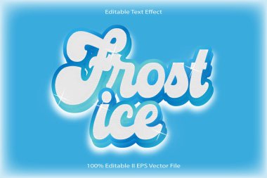 Buz Buzu Düzenlenebilir Metin Efekti 3d Kabartma Çizgi Film Gradyan Biçimi