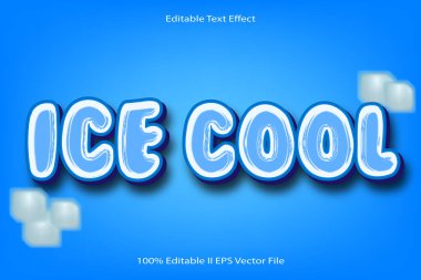 Ice Cool Metin Düzenleme Efekti 3d Kabartma Çizgi Film Gradyan Biçimi