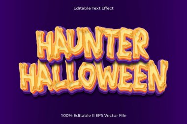 Lanetli Cadılar Bayramı Düzenlenebilir Metin Efekti 3d Kabartma Çizgi Film Gradyan Biçimi