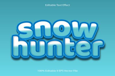 Kar Avcısı Düzenlenebilir Metin Efekti 3d Kabartma Çizgi Film Gradyan Biçimi
