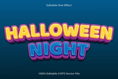 Cadılar Bayramı Gecesi Düzenlenebilir Metin Efekti 3d Kabartma Çizgi Film Gradyan Biçimi