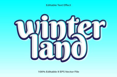 Kış Alanı Düzenlenebilir Metin Efekti 3d Kabartma Çizgi Film Gradyan Biçimi