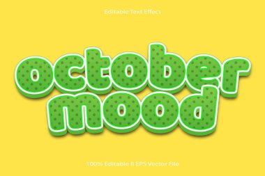 Ekim Ruh hali Düzenlenebilir Metin Efekti 3d Kabartma Çizgi Film Gradyan Biçimi