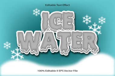 Ice Water Düzenlenebilir Metin Efekti 3d Kabartma Gradyan Biçimi