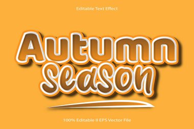 Sonbahar Sezonu Düzenlenebilir Metin Efekti 3d Kabartma Çizgi Film Gradyan Biçimi