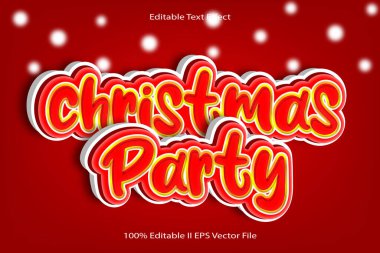 Noel Partisi Düzenlenebilir Metin Efekti 3d Kabartma Çizgi Film Gradyan Biçimi
