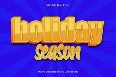 Tatil Sezonu Düzenlenebilir Metin Efekti 3d Kabartma Çizgi Film Gradyan Biçimi