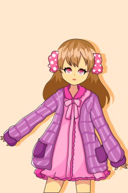 Şirin Elbiseli Güzel Kız Tasarım Çizimi