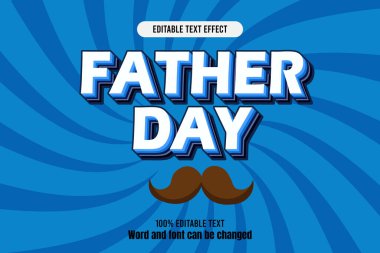 Babalar Günü metin efekti 3d embos Vintage