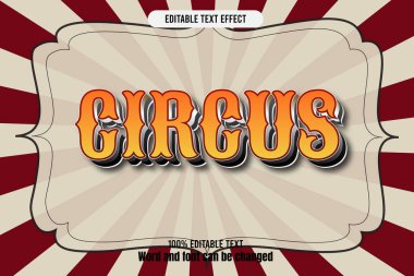 Sirk düzenlenebilir metin efekti 3d embos Vintage