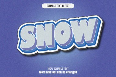 Kar düzenlenebilir metin efekti 3d Kabartma Çizgi Filmi