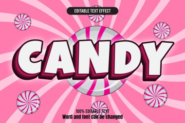 Şekerleme düzenlenebilir metin efekti 3d Kabartma Çizgisi