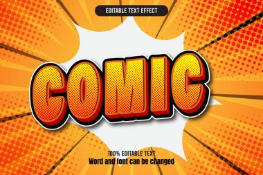 Çizgi roman düzenlenebilir metin efekti 3d kabartma çizgi romanı