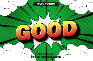 İyi düzenlenebilir metin efekti 3D kabartma çizgi romanı