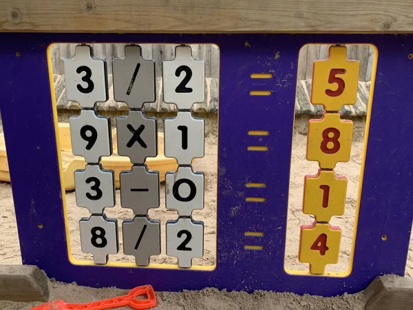 Children's interactive Maths game numbers panel