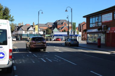 Loughborough, Leicestershire, İngiltere, 15 Ekim 2023, Ward 's End Caddesi soğuk bir sonbahar gününde sabah alındı