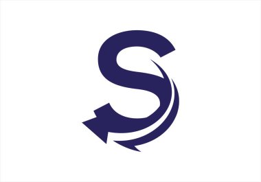 Pazarlama Diyagramı logo tasarımı için İstatistik Grafik Oklu S harfi