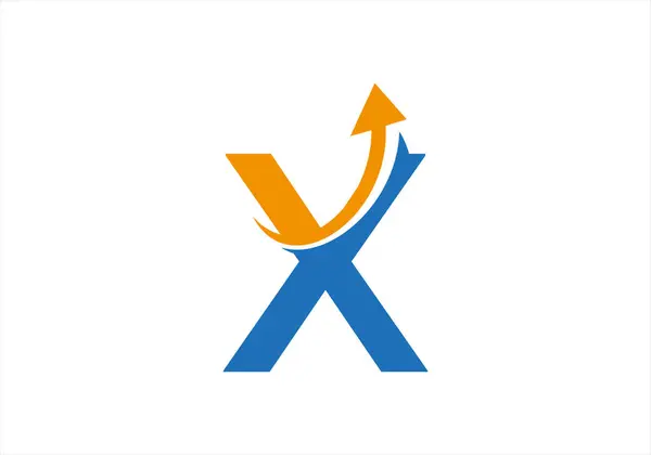 Pazarlama İlerleme logosu tasarımı için İstatistik Grafik Oklu İlk Harf X